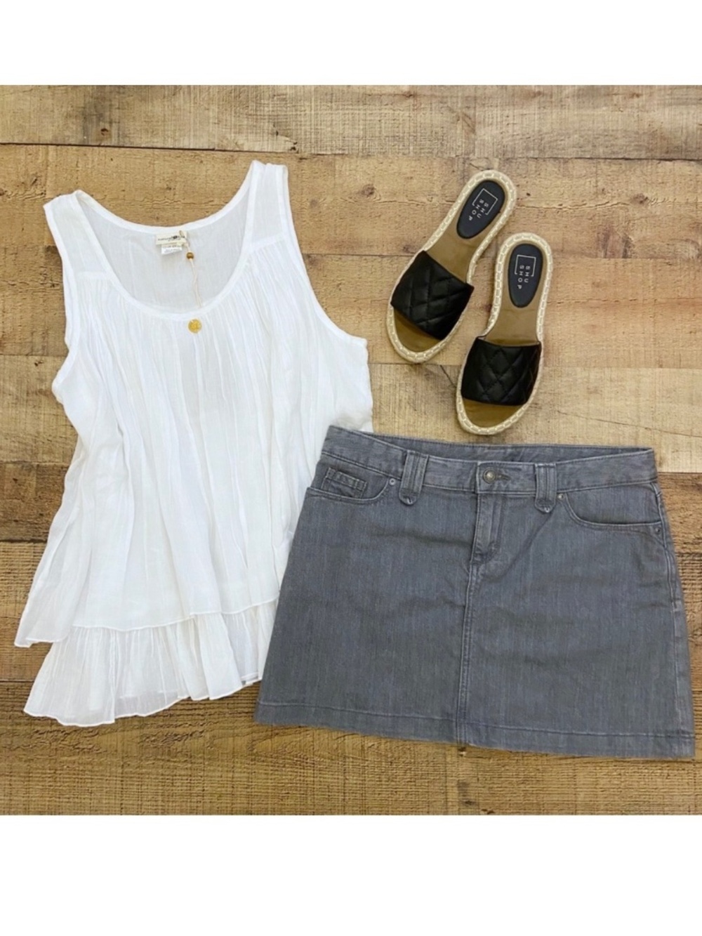 PATAGONIA Gray Cotton Denim Mini Skirt